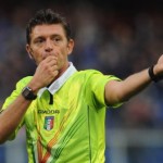 GENOA, ITALY - OCTOBER 28:  Referee Gianluca Rocchi signals a foul during the Serie A match between UC Sampdoria and Cagliari Calcio at Stadio Luigi Ferraris on October 28, 2012 in Genoa, Italy.  (Photo by Valerio Pennicino/Getty Images)
